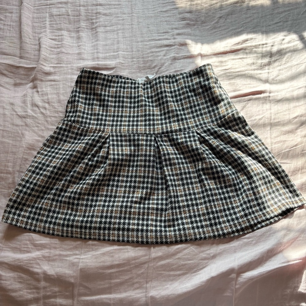 Full Tilt Black and White Checkered A-Line Skirt
